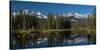 Lake with mountains in background, Three Sisters Mountain, Mount Lawrence Grassi, Canmore, Alber...-null-Stretched Canvas