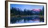 Lake with mountains in background, Three Sisters Mountain, Mount Lawrence Grassi, Canmore, Alber...-null-Framed Photographic Print