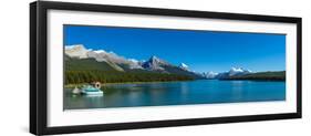 Lake with Mountains in the Background, Maligne Lake, Jasper National Park, Alberta, Canada-null-Framed Photographic Print