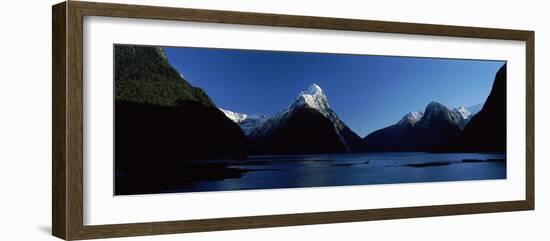 Lake with Mountains in the Background, Milford Sound, Fiordland National Park, South Island-null-Framed Photographic Print