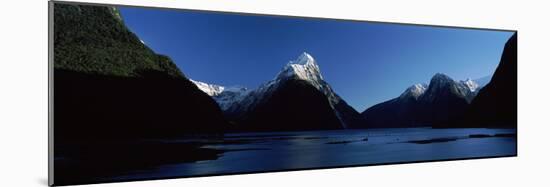 Lake with Mountains in the Background, Milford Sound, Fiordland National Park, South Island-null-Mounted Photographic Print
