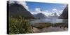 Lake with mountains in the background, Milford Sound, Southland, South Island, New Zealand-null-Stretched Canvas