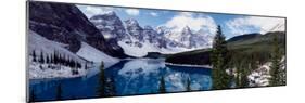 Lake with Snow Covered Mountains in the Background, Moraine Lake, Banff National Park, Alberta-null-Mounted Photographic Print