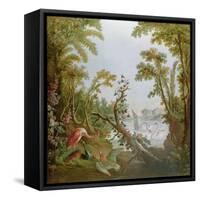 Lake with Swans, a Flamingo and Various Birds, from the Salon of Gilles Demarteau, C.1750-65-Francois Boucher-Framed Stretched Canvas