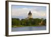 Lake with view of South Dakota State Capitol and complex, Pierre, South Dakota, built between 19...-null-Framed Photographic Print