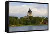 Lake with view of South Dakota State Capitol and complex, Pierre, South Dakota, built between 19...-null-Framed Stretched Canvas