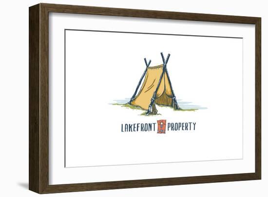 Lakefront Property - Tent-Lantern Press-Framed Art Print