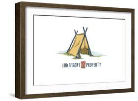 Lakefront Property - Tent-Lantern Press-Framed Art Print