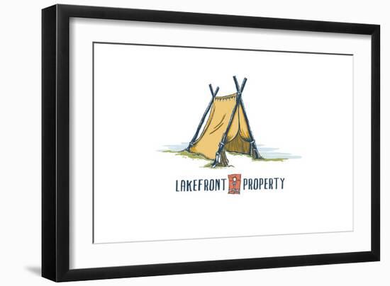 Lakefront Property - Tent-Lantern Press-Framed Art Print