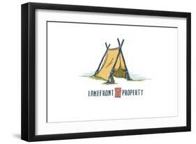 Lakefront Property - Tent-Lantern Press-Framed Art Print