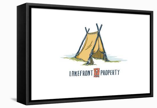 Lakefront Property - Tent-Lantern Press-Framed Stretched Canvas