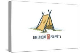 Lakefront Property - Tent-Lantern Press-Stretched Canvas