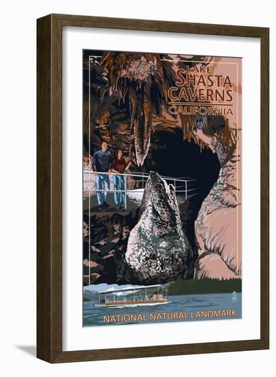 Lakehead, California - Cave and Catamaran - National Natural Landmark-Lantern Press-Framed Art Print
