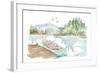 Lakehouse I on White-Anne Tavoletti-Framed Art Print