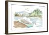 Lakehouse I on White-Anne Tavoletti-Framed Art Print