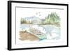 Lakehouse I on White-Anne Tavoletti-Framed Art Print