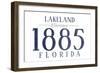 Lakeland, Florida - Established Date (Blue)-Lantern Press-Framed Art Print