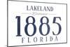 Lakeland, Florida - Established Date (Blue)-Lantern Press-Mounted Art Print