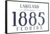 Lakeland, Florida - Established Date (Blue)-Lantern Press-Framed Stretched Canvas