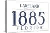 Lakeland, Florida - Established Date (Blue)-Lantern Press-Stretched Canvas