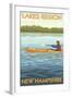 Lakes Region, New Hampshire - Kayak Scene-Lantern Press-Framed Art Print