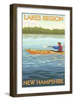 Lakes Region, New Hampshire - Kayak Scene-Lantern Press-Framed Art Print