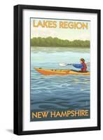 Lakes Region, New Hampshire - Kayak Scene-Lantern Press-Framed Art Print