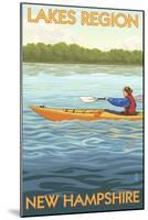 Lakes Region, New Hampshire - Kayak Scene-Lantern Press-Mounted Art Print