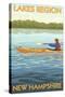 Lakes Region, New Hampshire - Kayak Scene-Lantern Press-Stretched Canvas