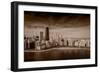 Lakeshore Chicago BW-Steve Gadomski-Framed Photographic Print