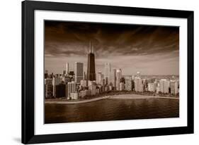 Lakeshore Chicago BW-Steve Gadomski-Framed Photographic Print