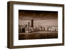 Lakeshore Chicago BW-Steve Gadomski-Framed Photographic Print