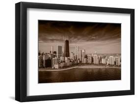 Lakeshore Chicago BW-Steve Gadomski-Framed Photographic Print