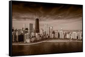 Lakeshore Chicago BW-Steve Gadomski-Framed Stretched Canvas