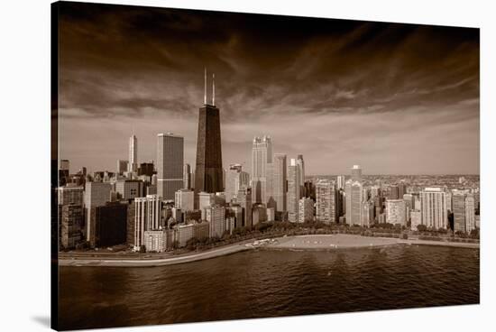 Lakeshore Chicago BW-Steve Gadomski-Stretched Canvas