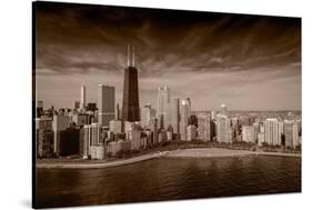 Lakeshore Chicago BW-Steve Gadomski-Stretched Canvas