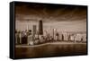 Lakeshore Chicago BW-Steve Gadomski-Framed Stretched Canvas