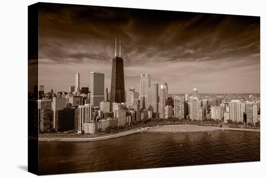 Lakeshore Chicago BW-Steve Gadomski-Stretched Canvas