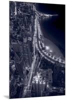 Lakeshore Drive Aloft BW Cool Toned-Steve Gadomski-Mounted Premium Photographic Print