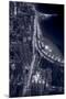 Lakeshore Drive Aloft BW Cool Toned-Steve Gadomski-Mounted Premium Photographic Print