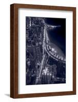 Lakeshore Drive Aloft BW Cool Toned-Steve Gadomski-Framed Photographic Print