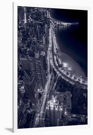 Lakeshore Drive Aloft BW Cool Toned-Steve Gadomski-Framed Photographic Print