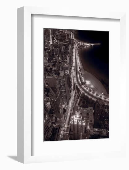 Lakeshore Drive Aloft BW Warm Toned-Steve Gadomski-Framed Photographic Print