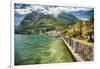 Lakeshore Scenic, Menaggio, Italy-George Oze-Framed Photographic Print