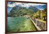 Lakeshore Scenic, Menaggio, Italy-George Oze-Framed Photographic Print