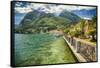 Lakeshore Scenic, Menaggio, Italy-George Oze-Framed Stretched Canvas