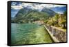Lakeshore Scenic, Menaggio, Italy-George Oze-Framed Stretched Canvas