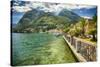 Lakeshore Scenic, Menaggio, Italy-George Oze-Stretched Canvas