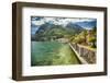 Lakeshore Scenic, Menaggio, Italy-George Oze-Framed Photographic Print