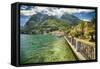 Lakeshore Scenic, Menaggio, Italy-George Oze-Framed Stretched Canvas